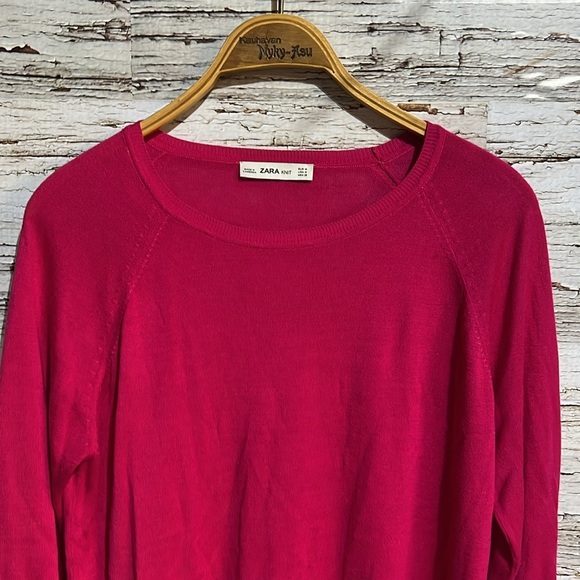 Zara  Knit pink sweater size medium - Picture 3 of 7